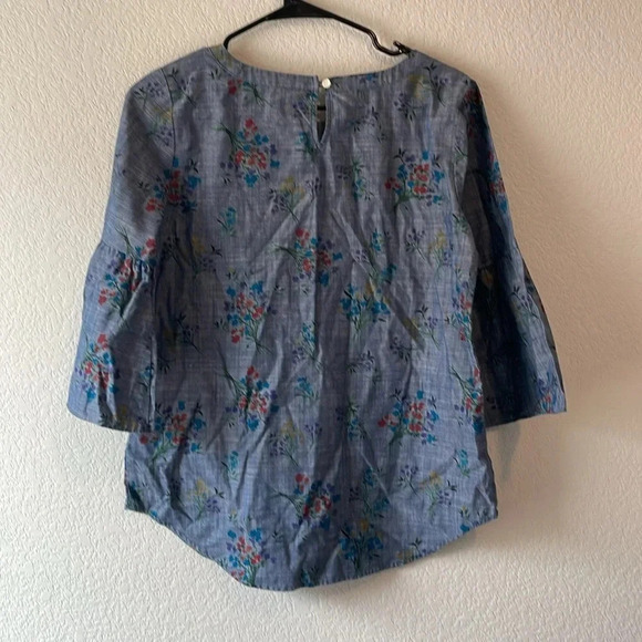 Van Heusen XS chambray with floral print bell sleeve top - Picture 5 of 5